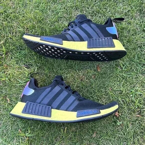 Adidas Other - Adidas NMD R1 Core Black Pulse Yellow Blue Boost Shoes
